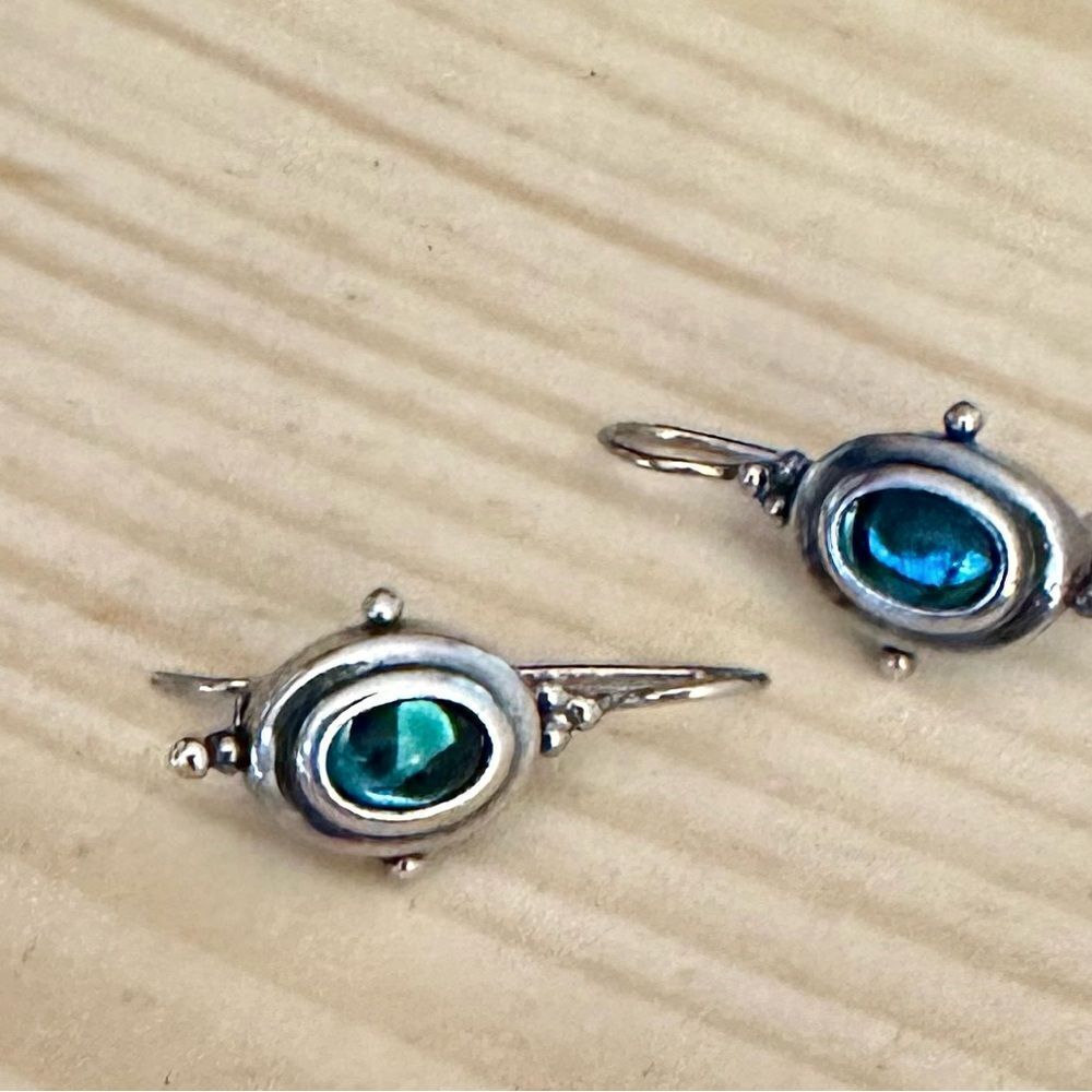 Elegant Silver Earrings with Blue Gemstone